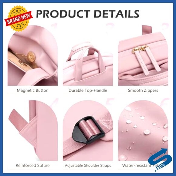 Slim Laptop Backpack Lightweight Business Commuter Bag Fits 17.3 Inch - Picture 6 of 6